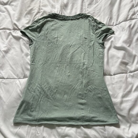 Vintage 90s Y2K Mint Green Womens Size 6 Green T Shirt Baby Tee Round Neck - Picture 8 of 8